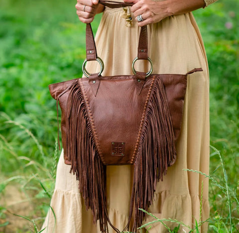 Indie Ladies Leather Fringe Concealed Carry Tote STS Ranchwear 34881