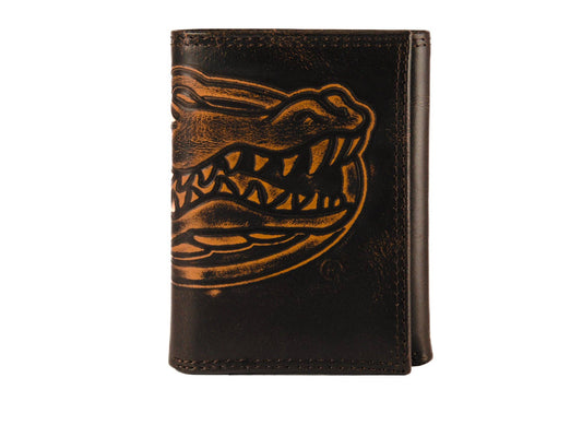Florida Gators Burnished Leather Zep Trifold Wallet