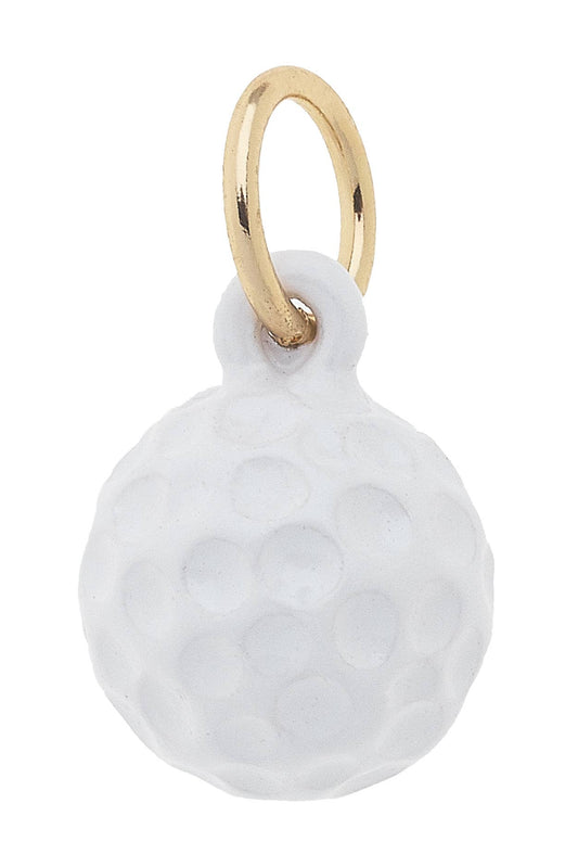 3-D Golf Ball Charm in White canvas