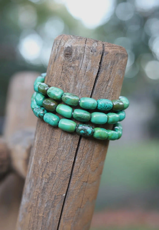 Green Barrel Rock Bracelet