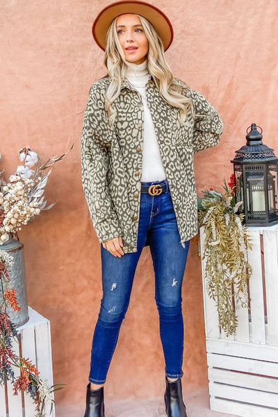 Leopard Corduroy Loose Fit Jacket: BEIGE And The Why