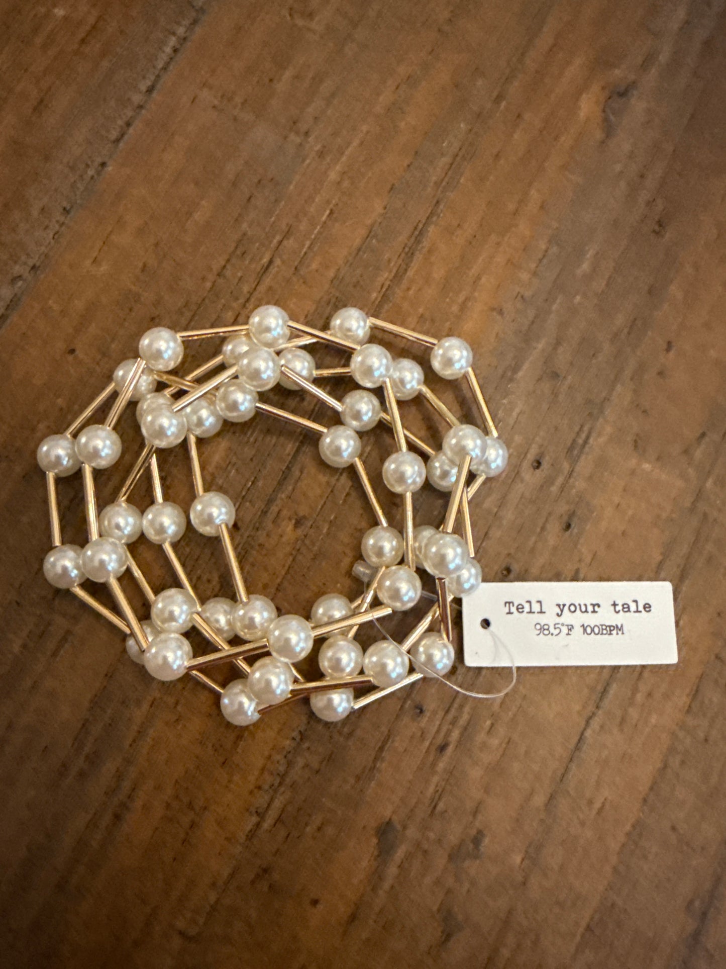 Tell Your Tale Pearl Five Strand Bracelet FB3578GDCRM