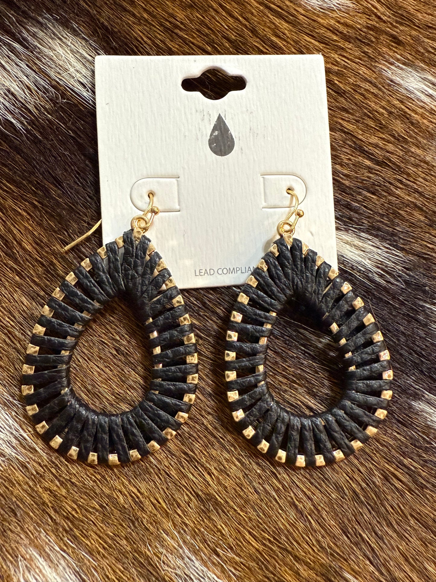 Colored Gold Tear Drop Earrings
