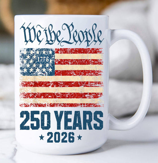 Patriotic We The People 250 America Coffee Mug Avery