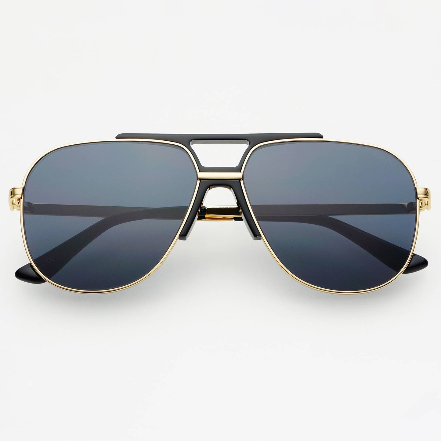 Logan ( NEW ) Acetate Aviator Unisex Sunglasses: Black / Gray Freyrs