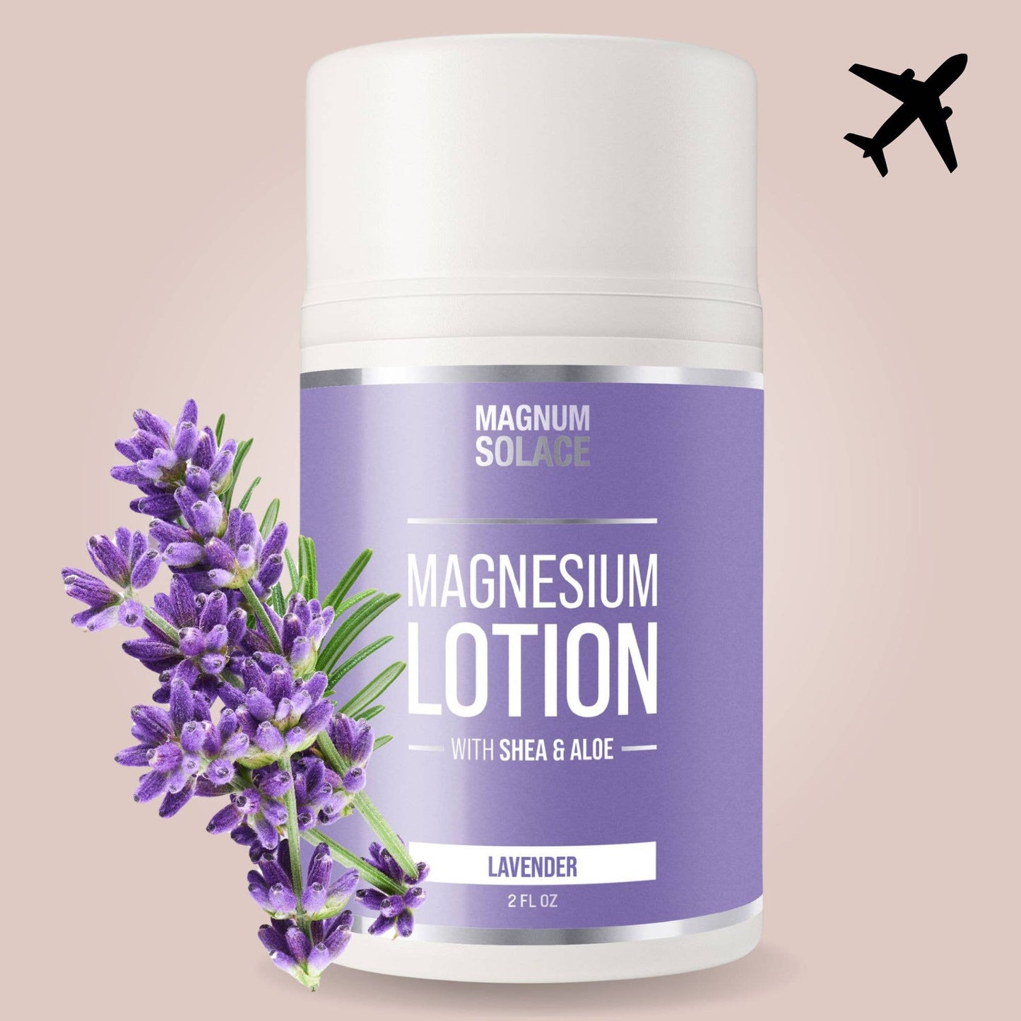 2oz Magnesium Lotion - Restless Legs & Muscle Pain Relief : LAVENDER Magnum