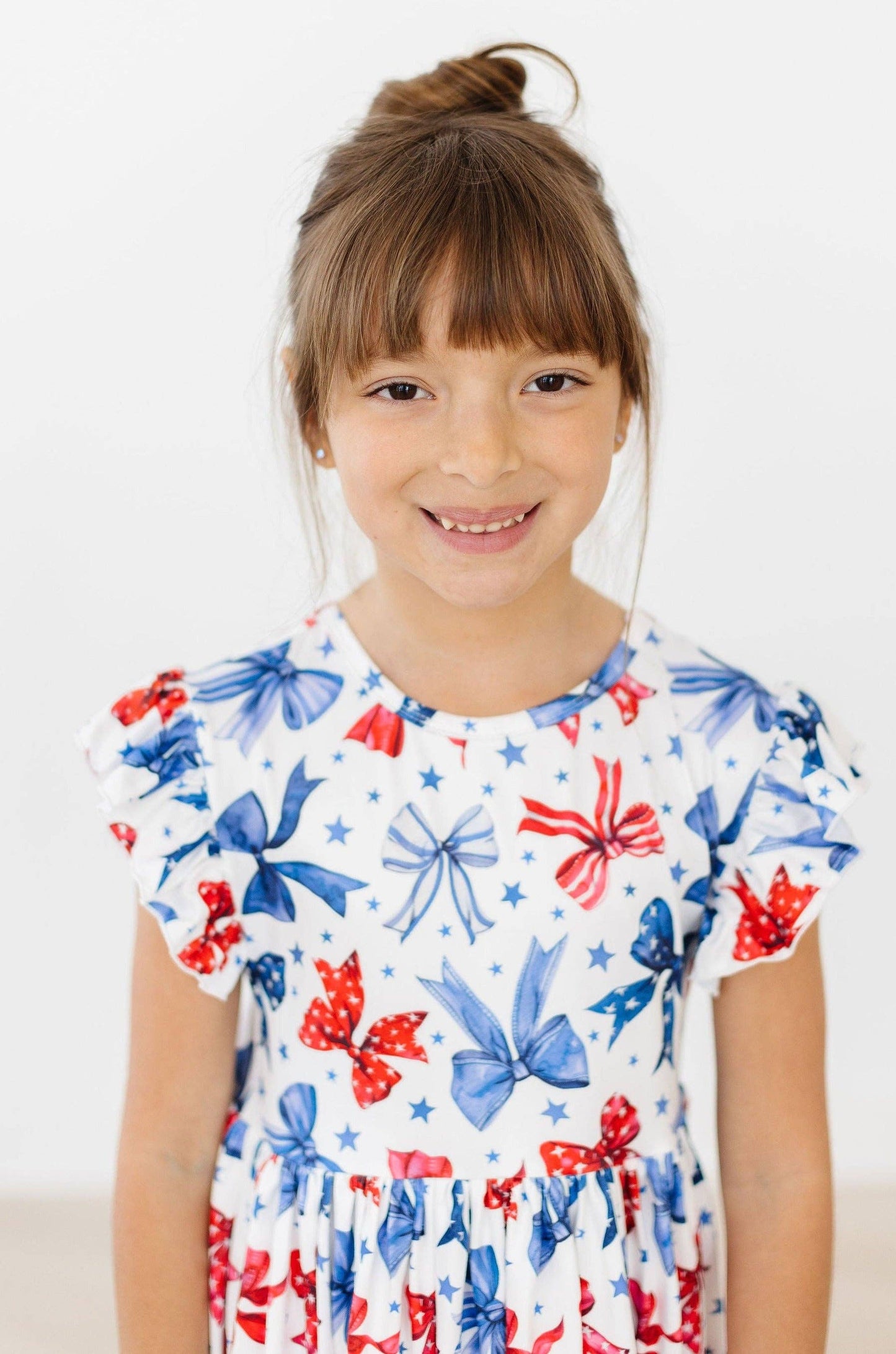 Born to Sparkle Flutter Sleeve Twirl Dress: Mila Fl