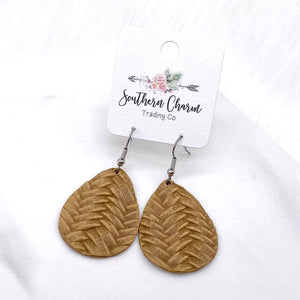 Mini 1.5” Camel Braided Earrings Doohickie