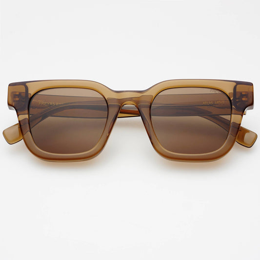 Atlas Acetate Rectangular Sunglasses  : Brown Freyr