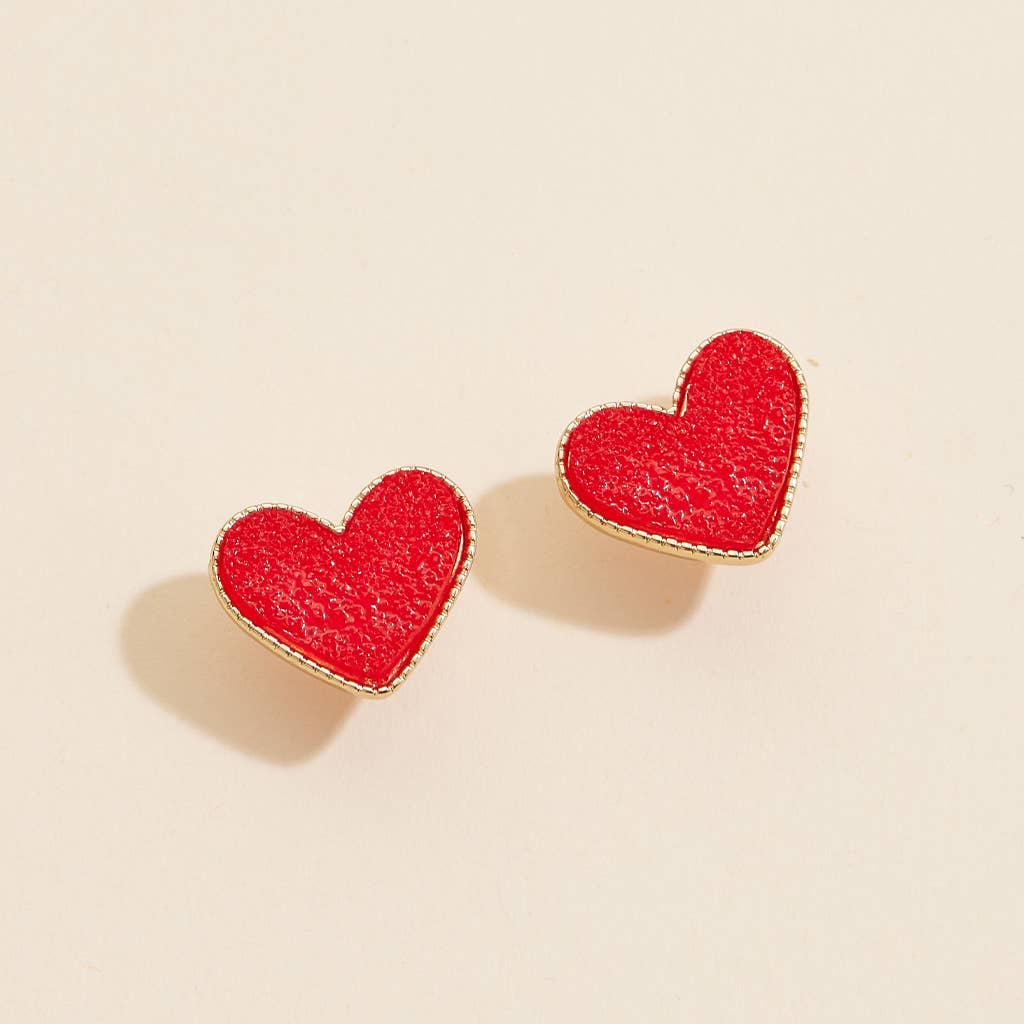 Heart Druzy Stone Stud Earrings: Black / One / 4SE31170