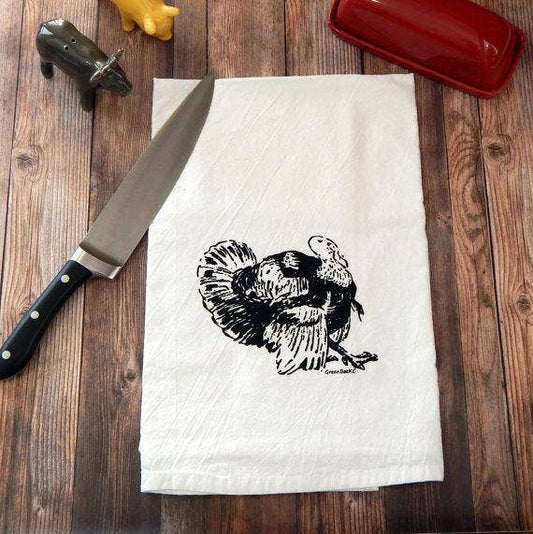 Thanksgiving Dish Towel | Tea Towels | Fall Kitchen Towels: Black Green Bee