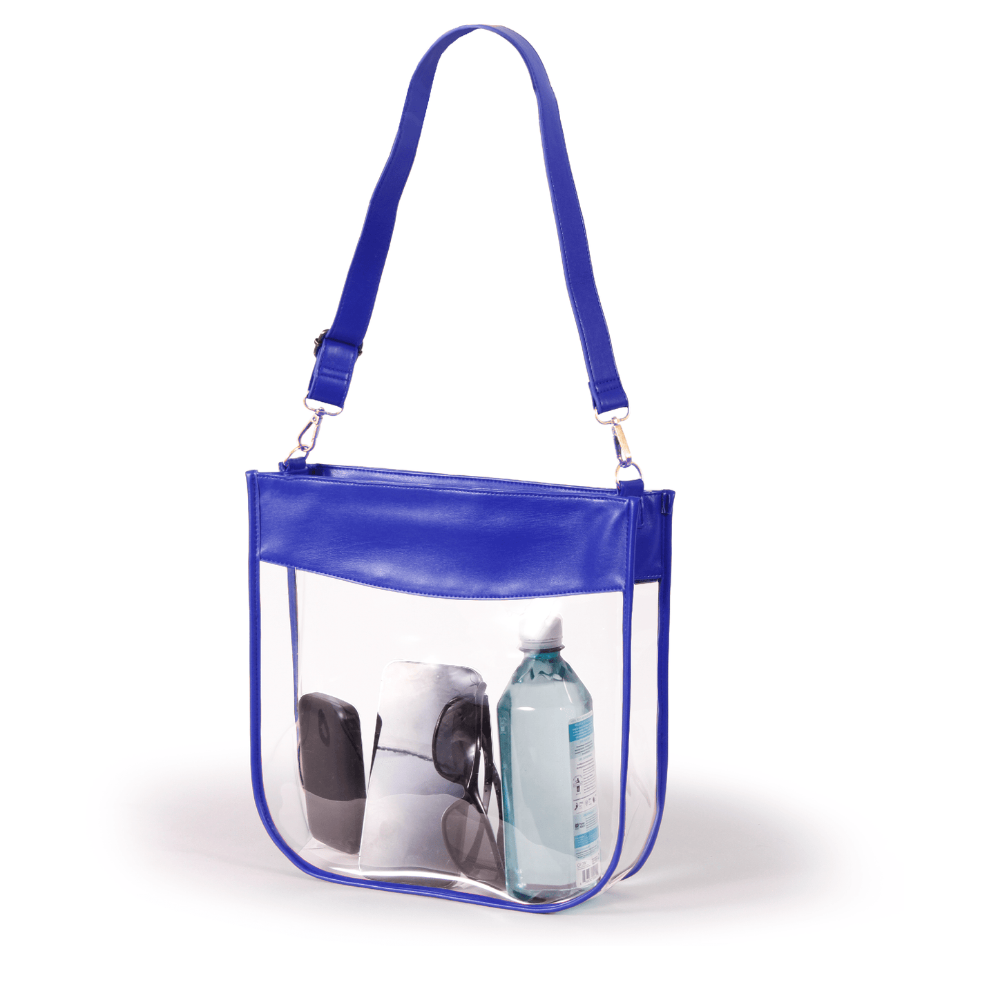 Large Clear Purse with Zipper - Royal