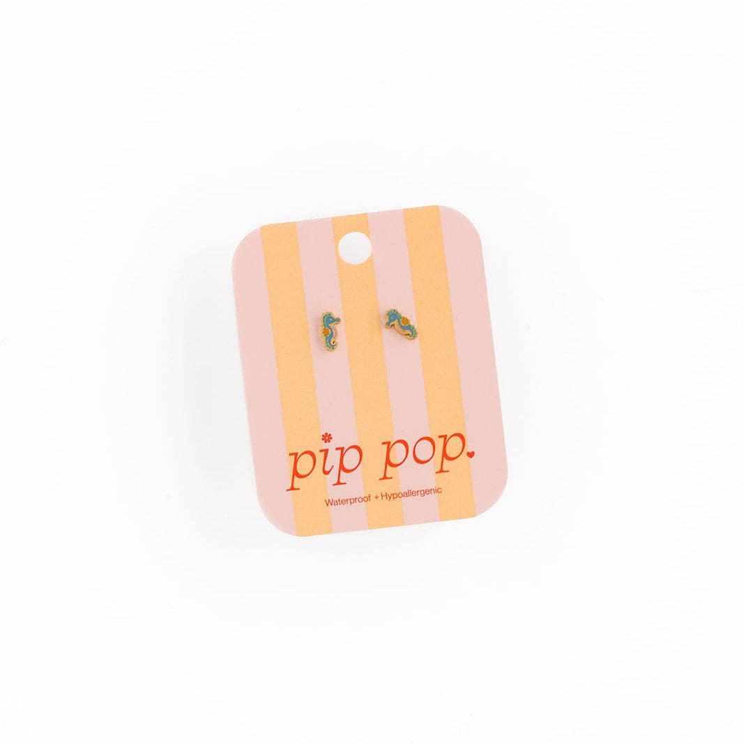 Seahorse Stud Earrings Pip Pop