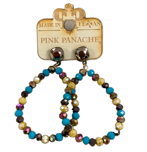 Faceted bead teardrop earring with Austrian crystal - LC: Multi-Color