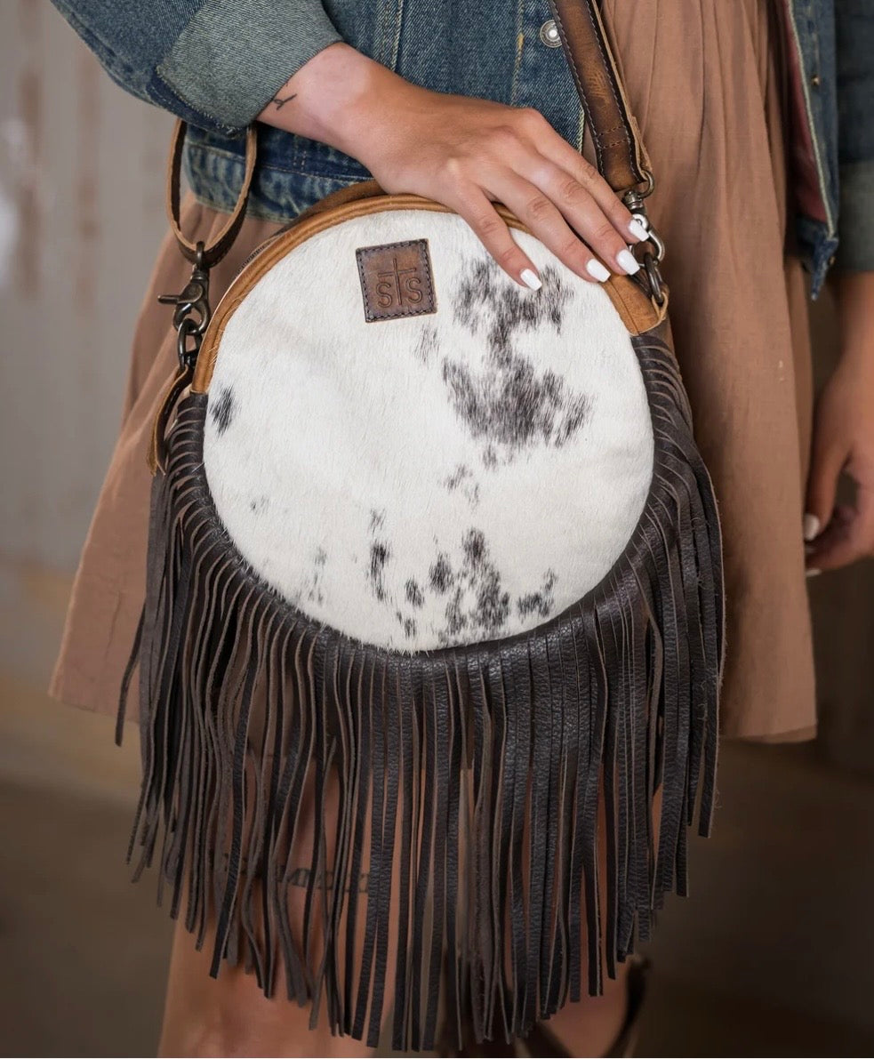 Guadalupe Cowhide Sage Circle Crossbody STS Ranchwear STS 35748
