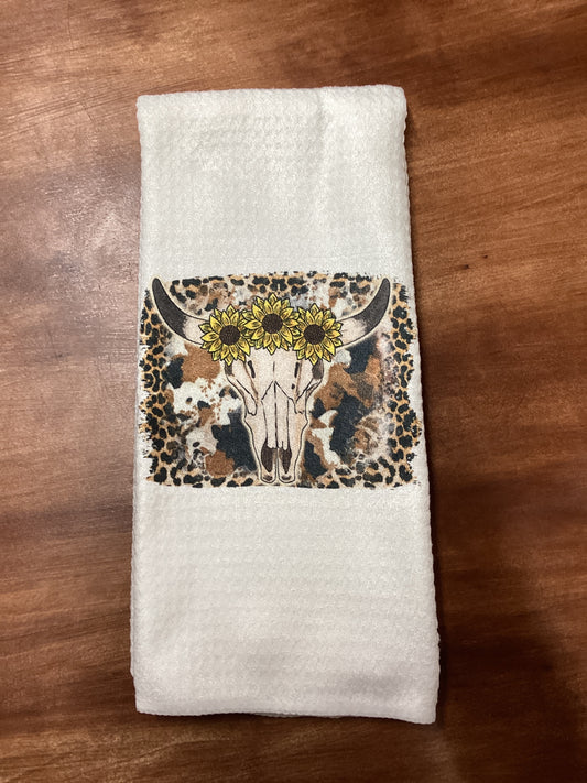 Cow Skull Dish Towel
