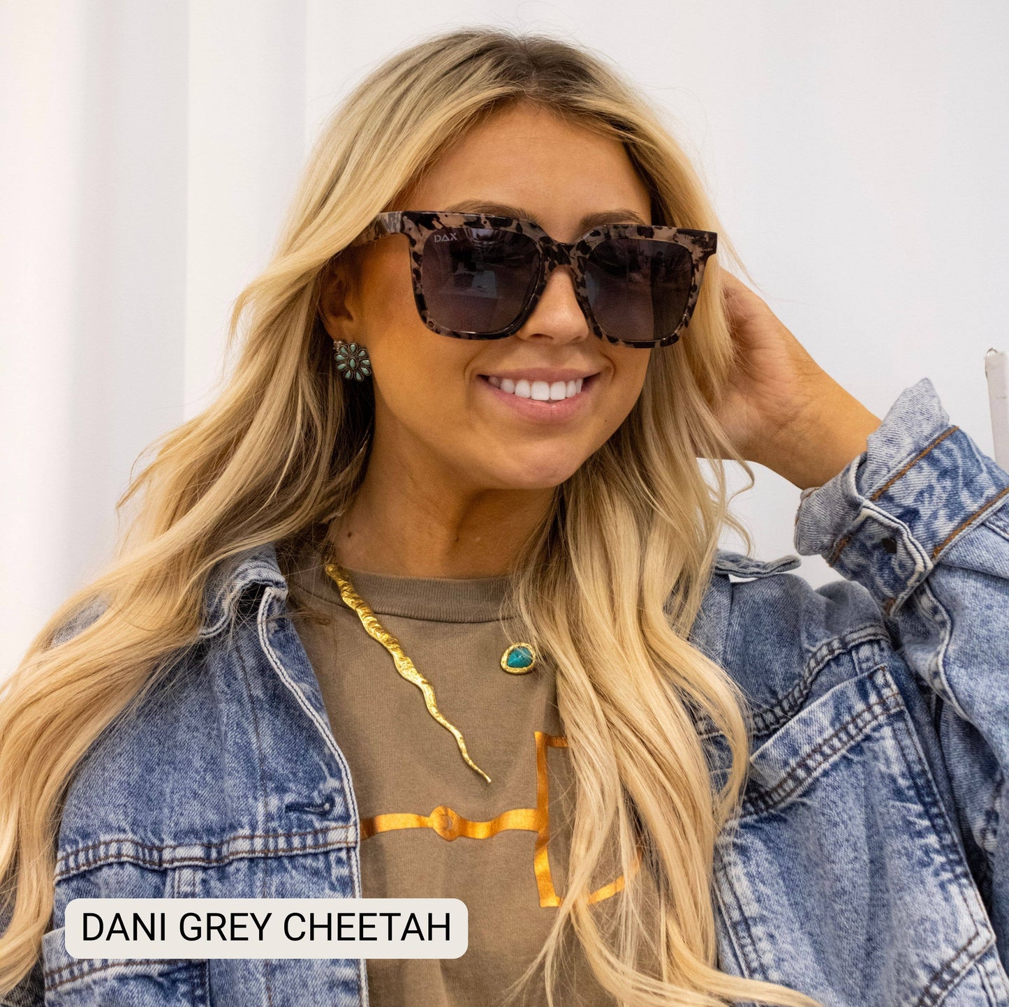 Dani- Women’s Square Sunglasses – Oversized : Brown Cheetah Tx Dax