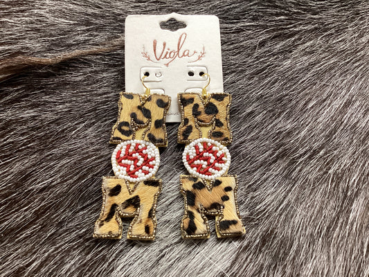 Leopard print Mom earrings