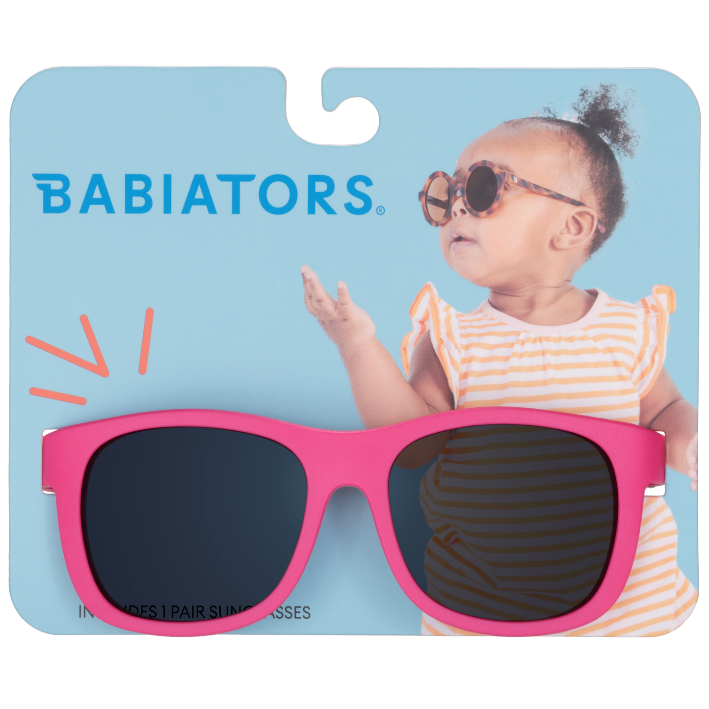 Hot Magenta Kids Navigator Sunglasses on Peggable Hangtag: Ages 3-5
