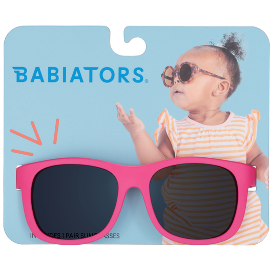 Hot Magenta Kids Navigator Sunglasses on Peggable Hangtag: Ages 3-5
