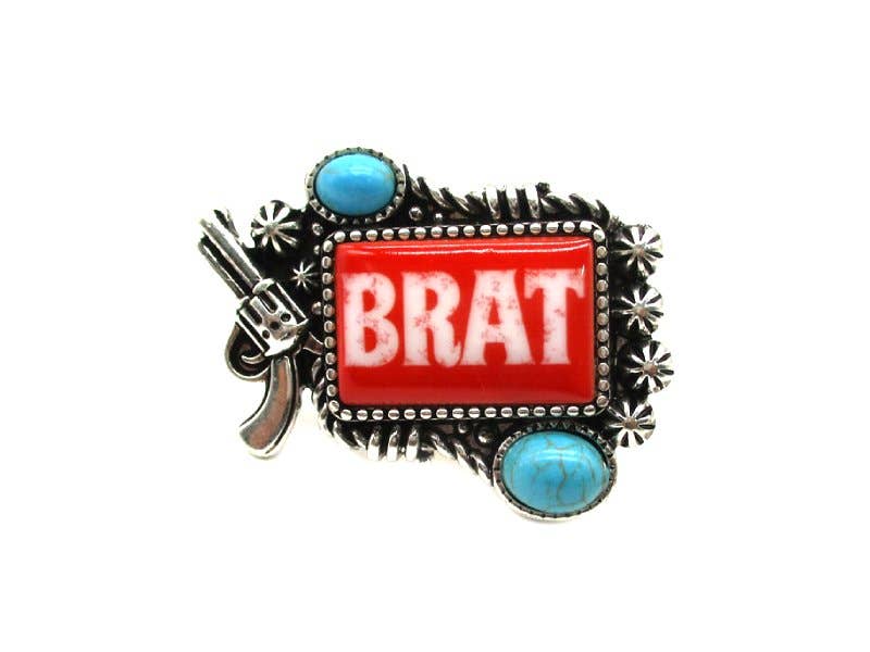Western Brat Turquoise Cuff Ring (snowing)