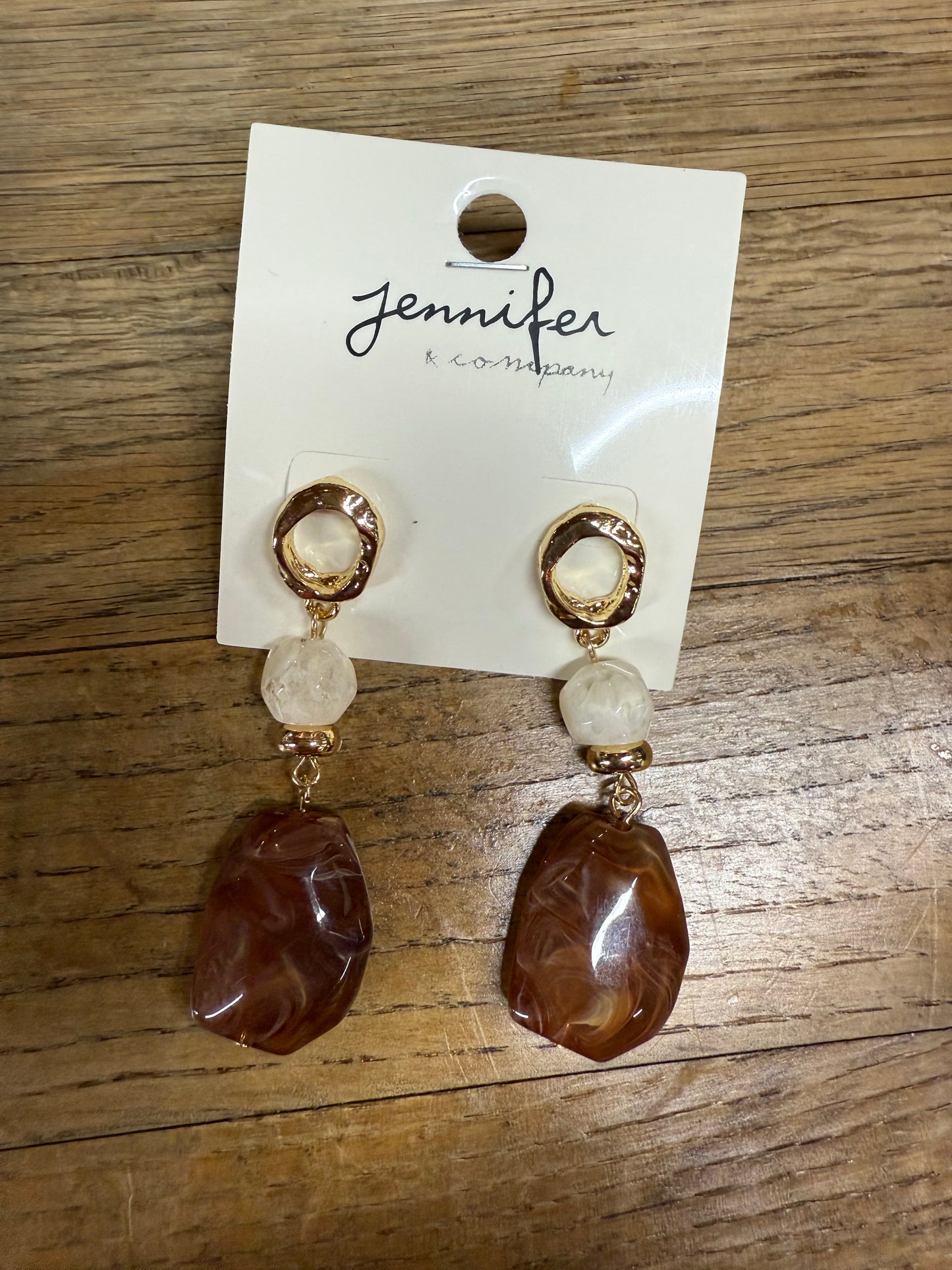 Jennifer & company marble stone earrings
