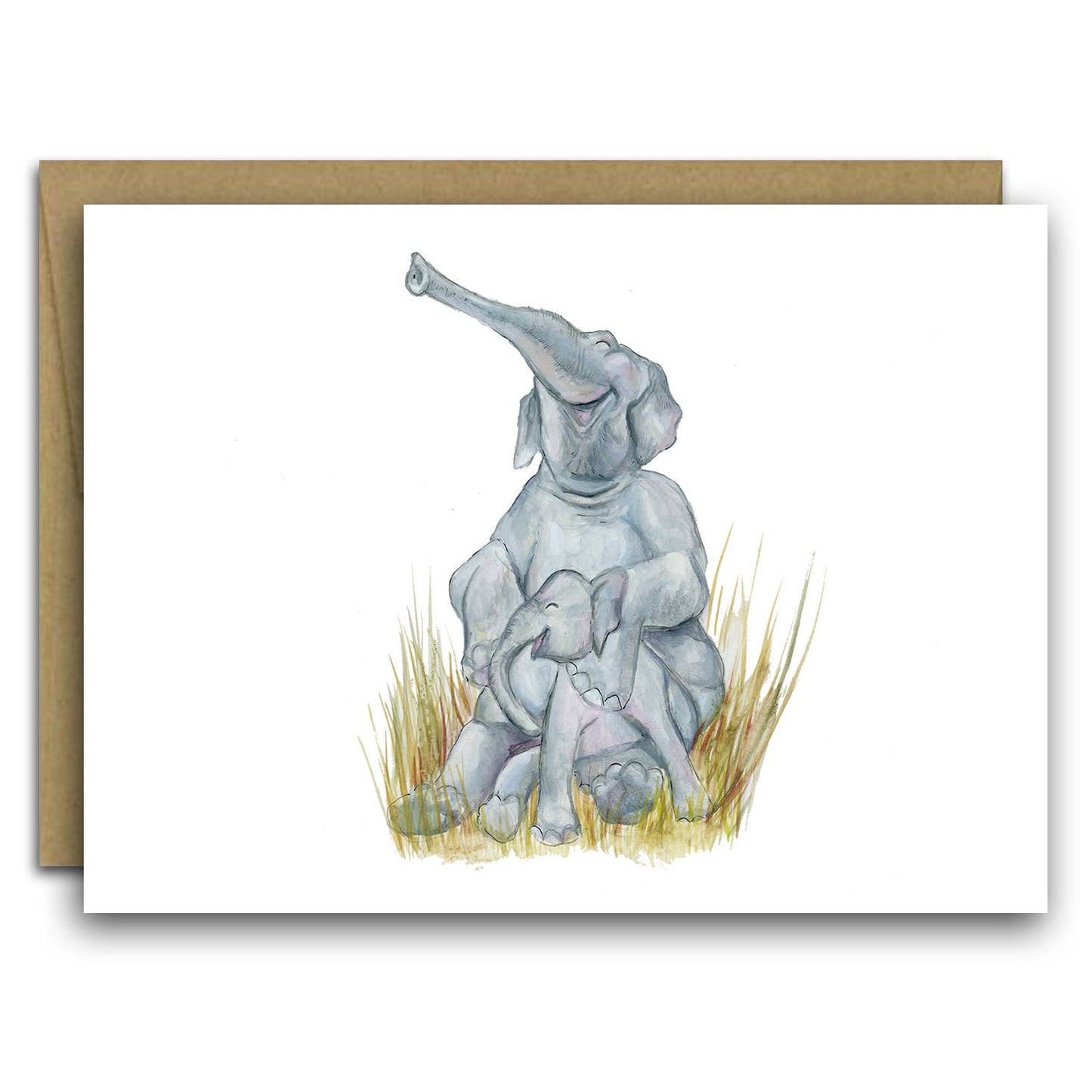 Mother's Day Card, Father's Day Card, Elephant Card, spring