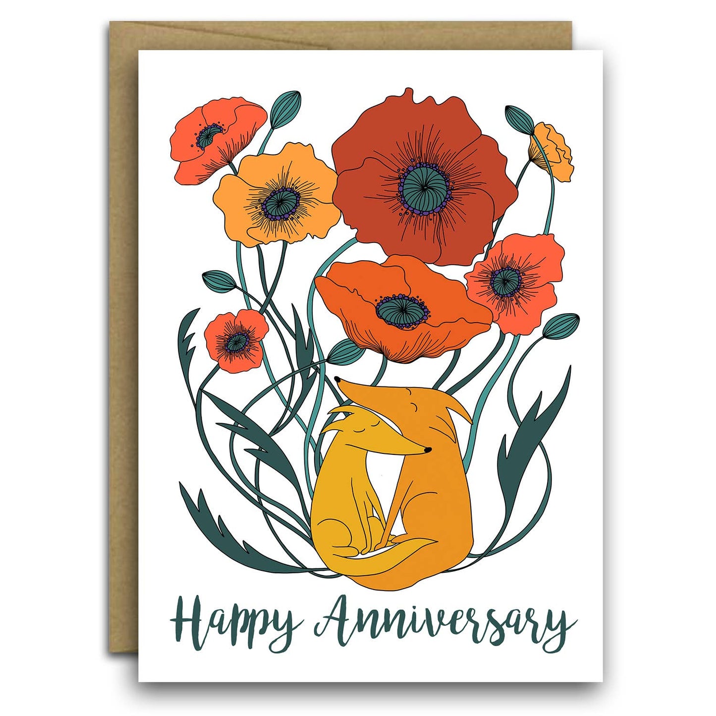 Happy Anniversary Greeting Card, Anniversary Card, Cute Dogs