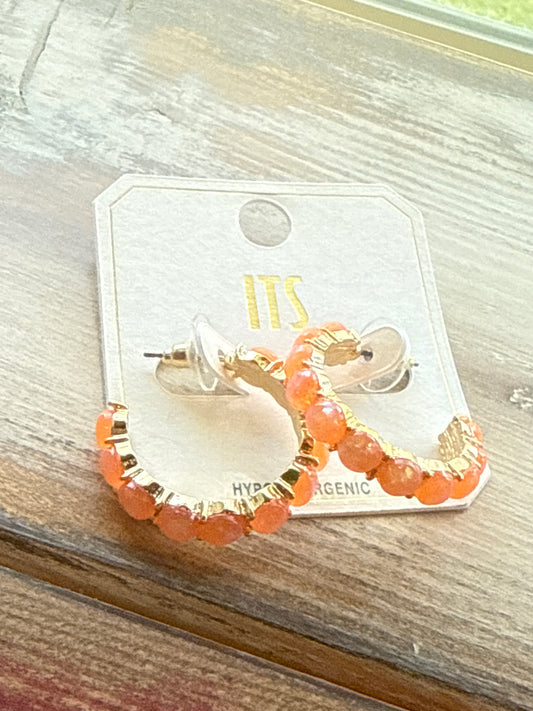 Neon ITS Gold Tone Hoops