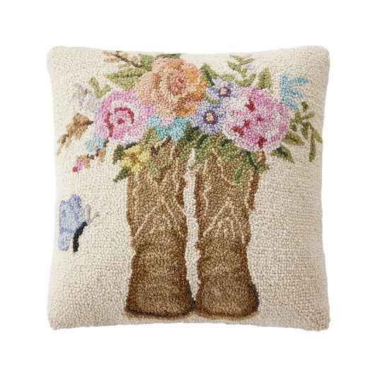 Cowboy Boots & Rose Hook Pillow - Susan Winget
