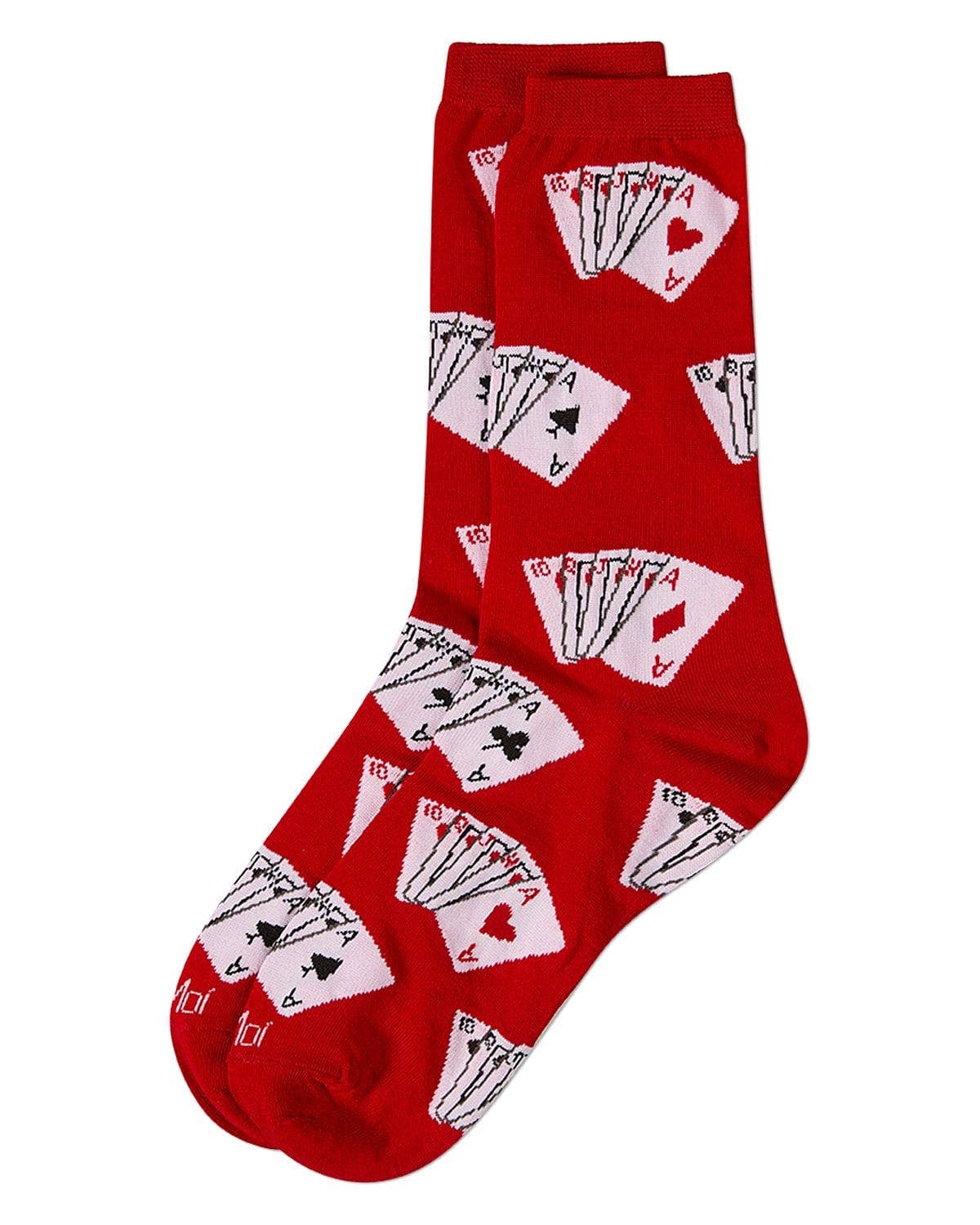 Playing Cards Bamboo Ladies Crew Socks Denim Heather / 9-11 Inf Class