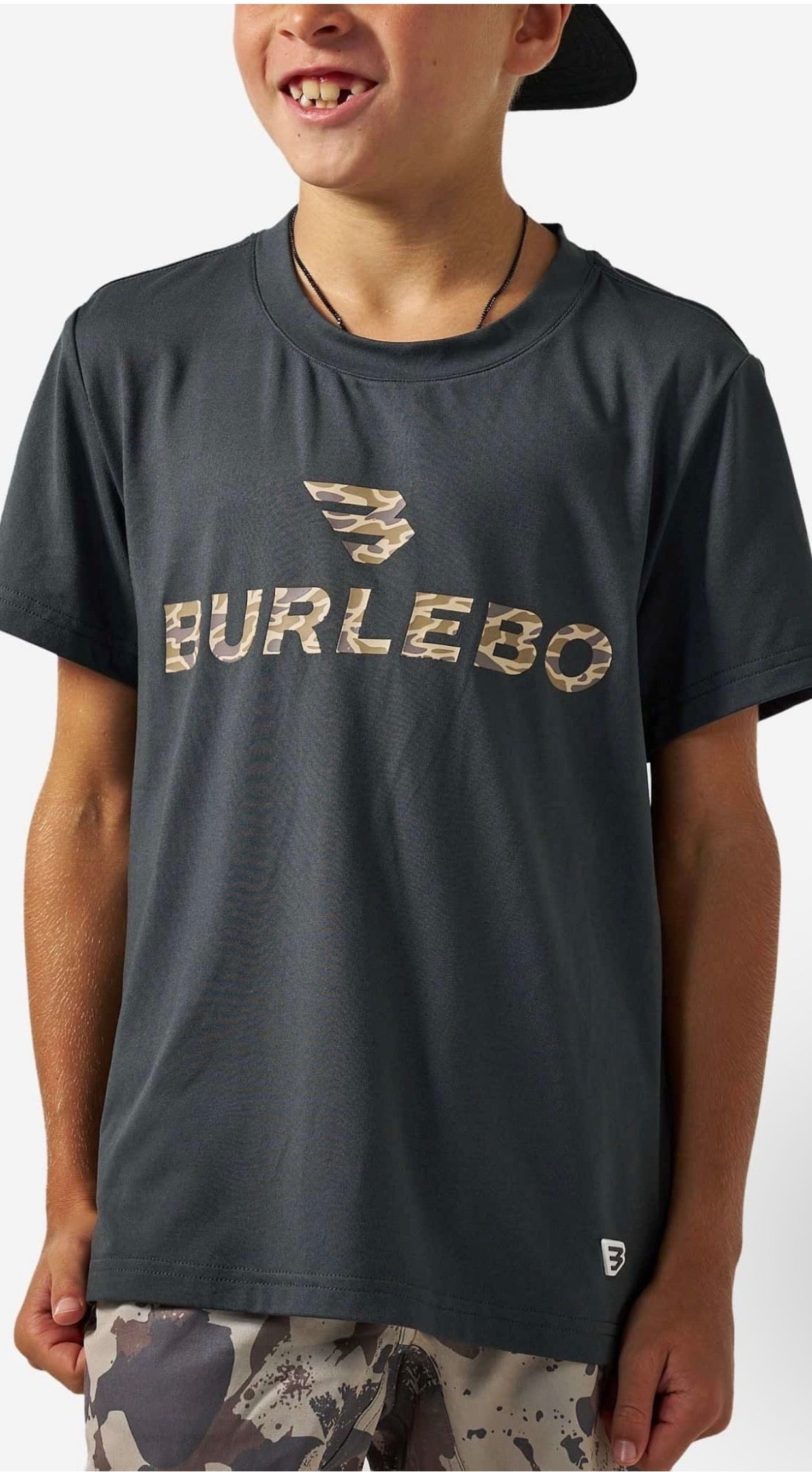 Youth Gun Metal Grey & Gauge Camo Flying B Go To Tee Tx/Fl Y-GTT-FB-GGC