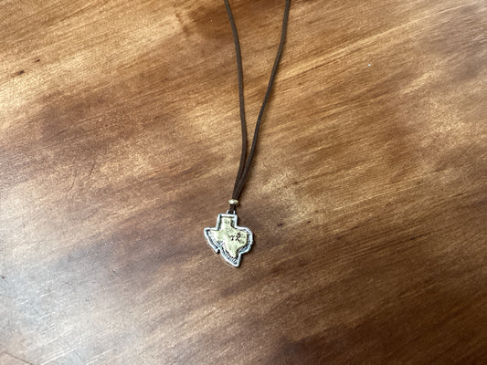 Gold and silver Tx on cord necklace