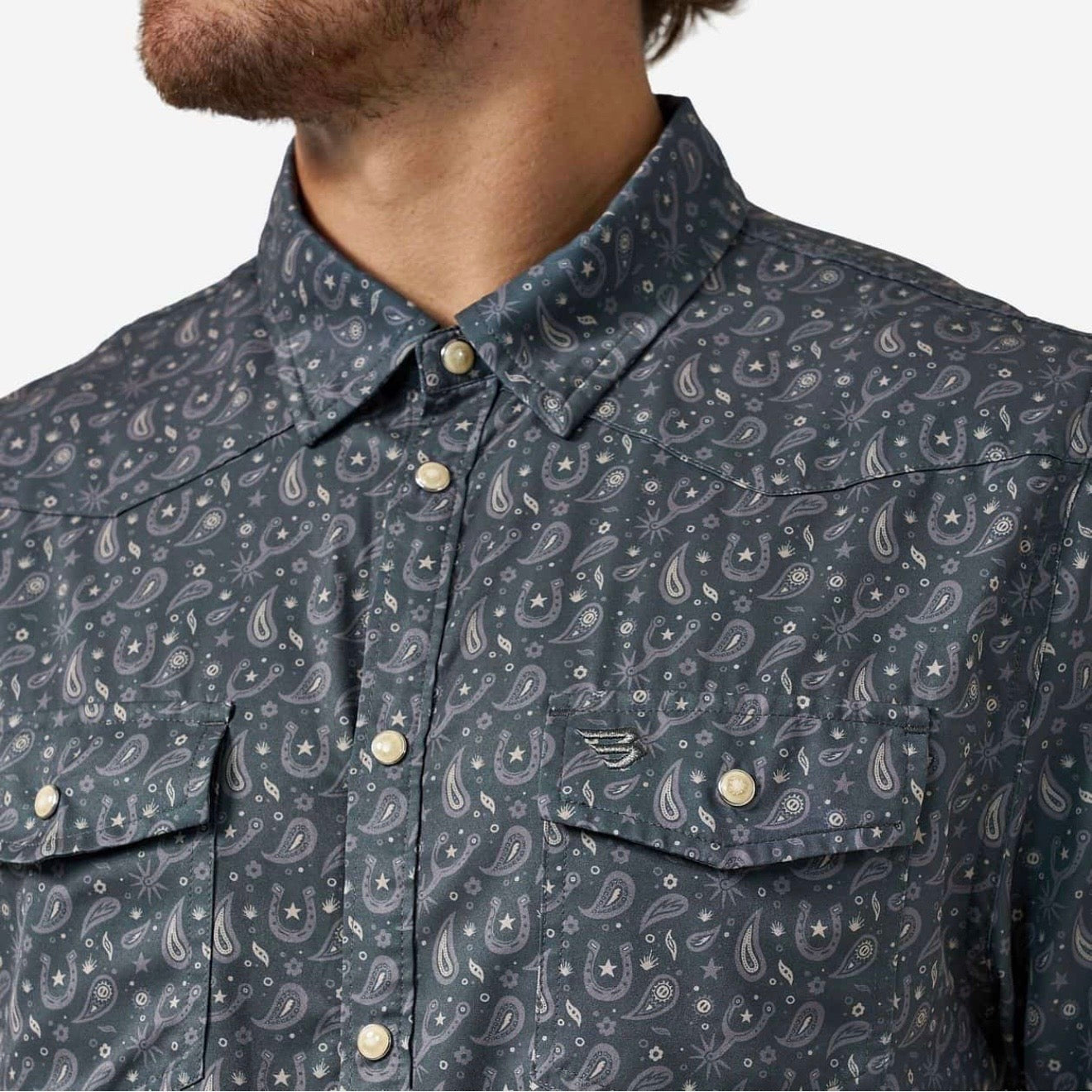Paisley Spurs Burlebo Performance Western Shirt with Pearl Snaps Tx/ Fl PWS-PASPR