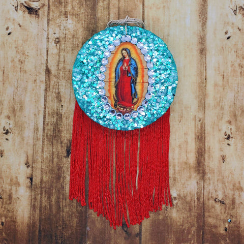 Our Lady of Guadalupe Fringe Car Freshie / Leafcutter