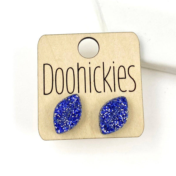 Football Stud Earrings: Maroon Glitter Doohickie