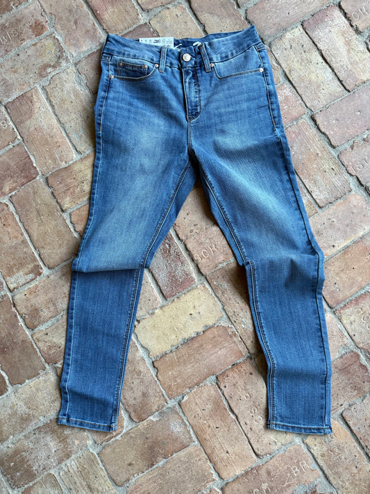 Seven7 High Rise Tummy Less Skinny Jean (Stone Wash)