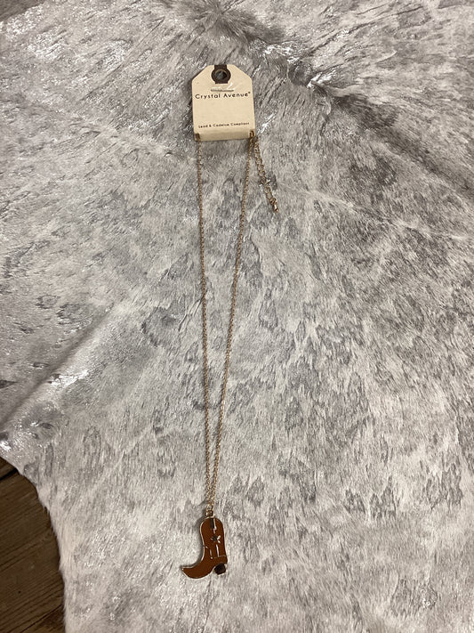 Enamel boot charm necklace