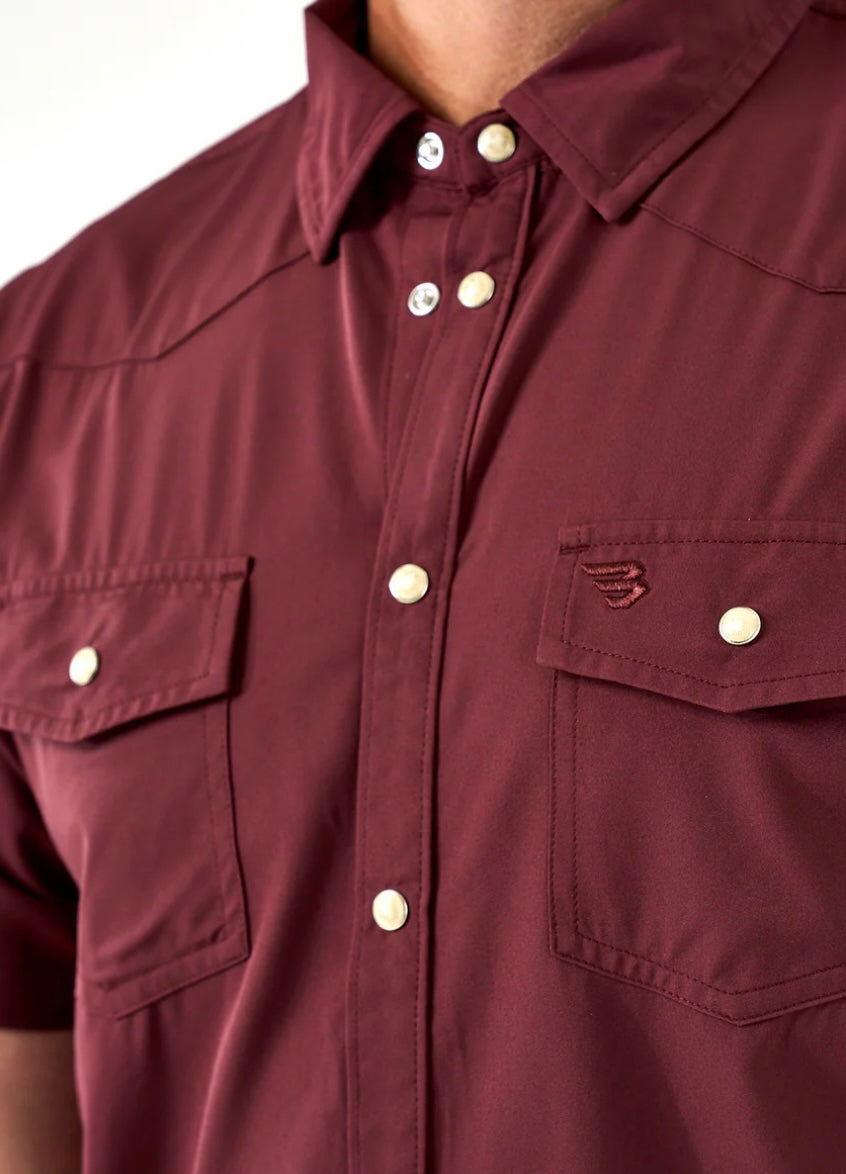 Maroon Western Performance Shirt Burlebo