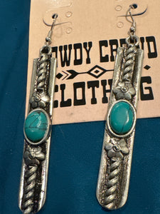 Flower bar turquoise earring- Rowdy Crowd