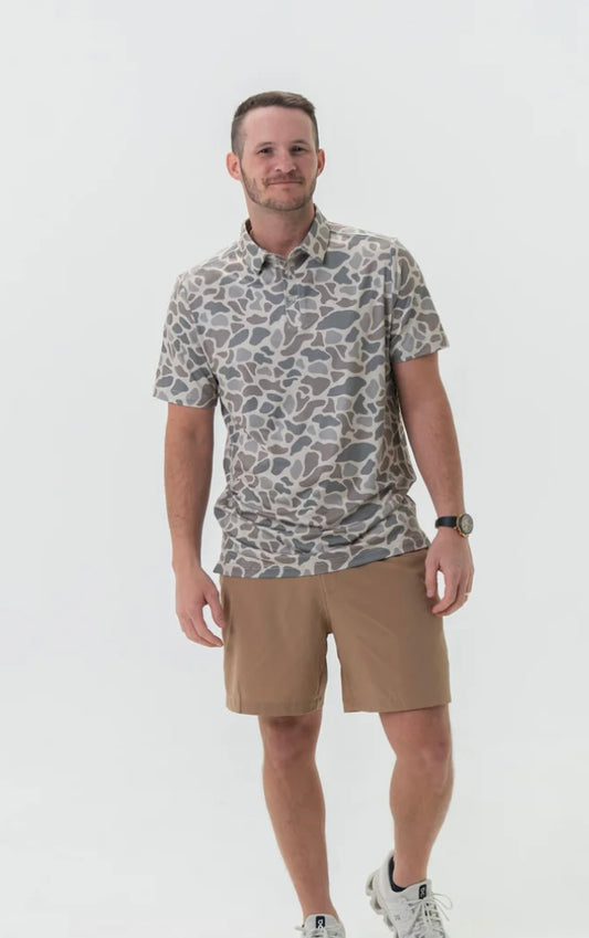 Classic Deer Camo Performance Polo Shirt Burlebo