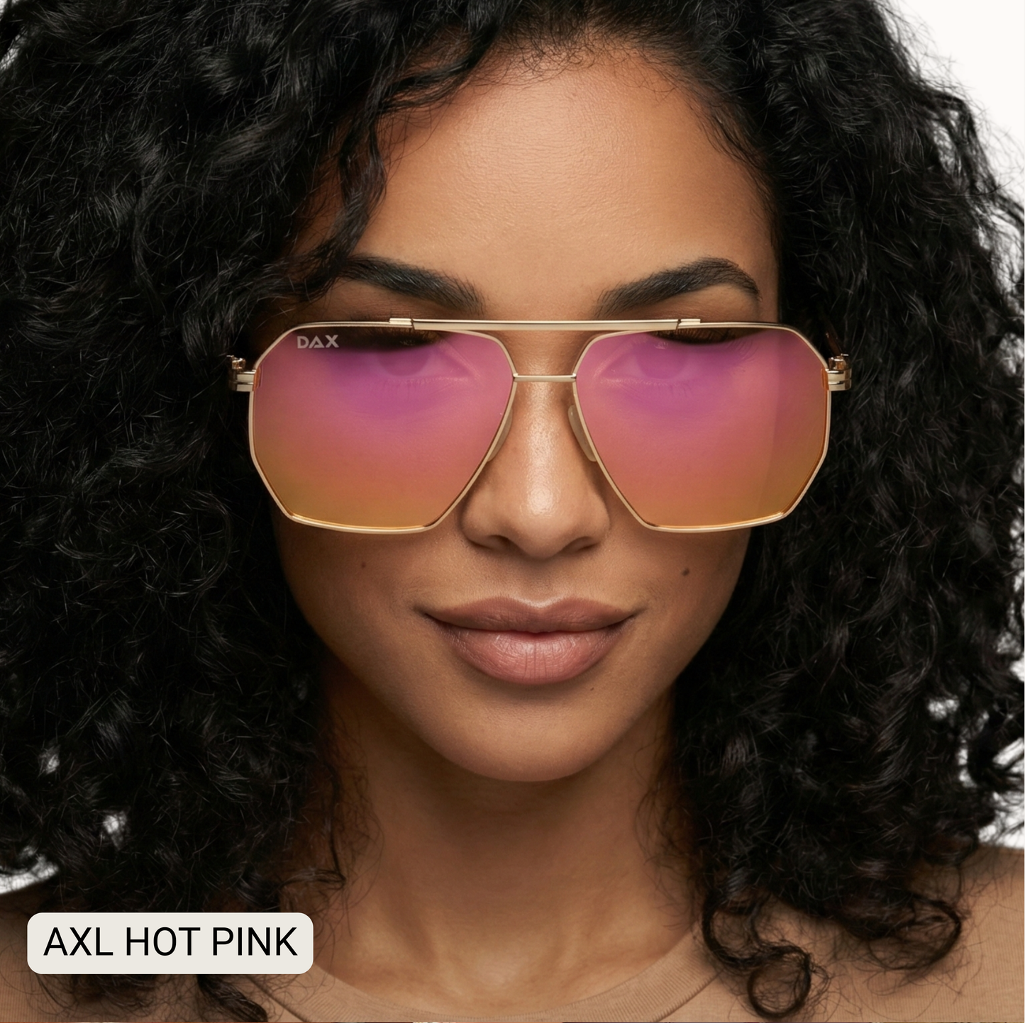 AXL - Unisex Geometric Aviator Polarized Sunglasses: Black Fl Dax