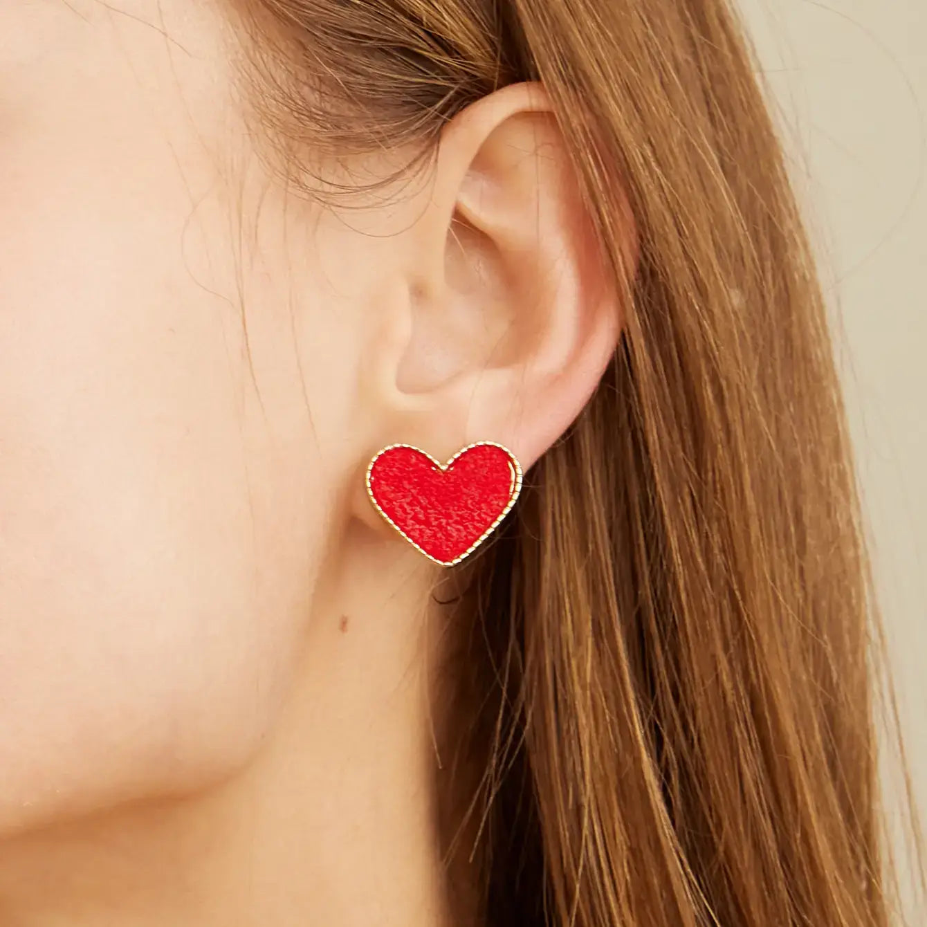 Heart Druzy Stone Stud Earrings: Pink / One / 4SE31170