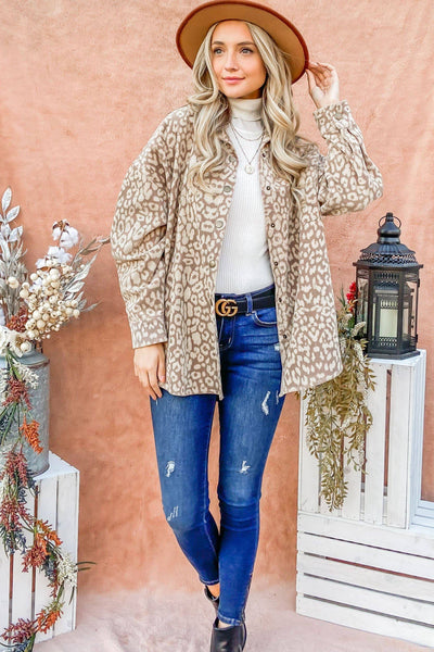 Leopard Corduroy Loose Fit Jacket: BEIGE And The Why