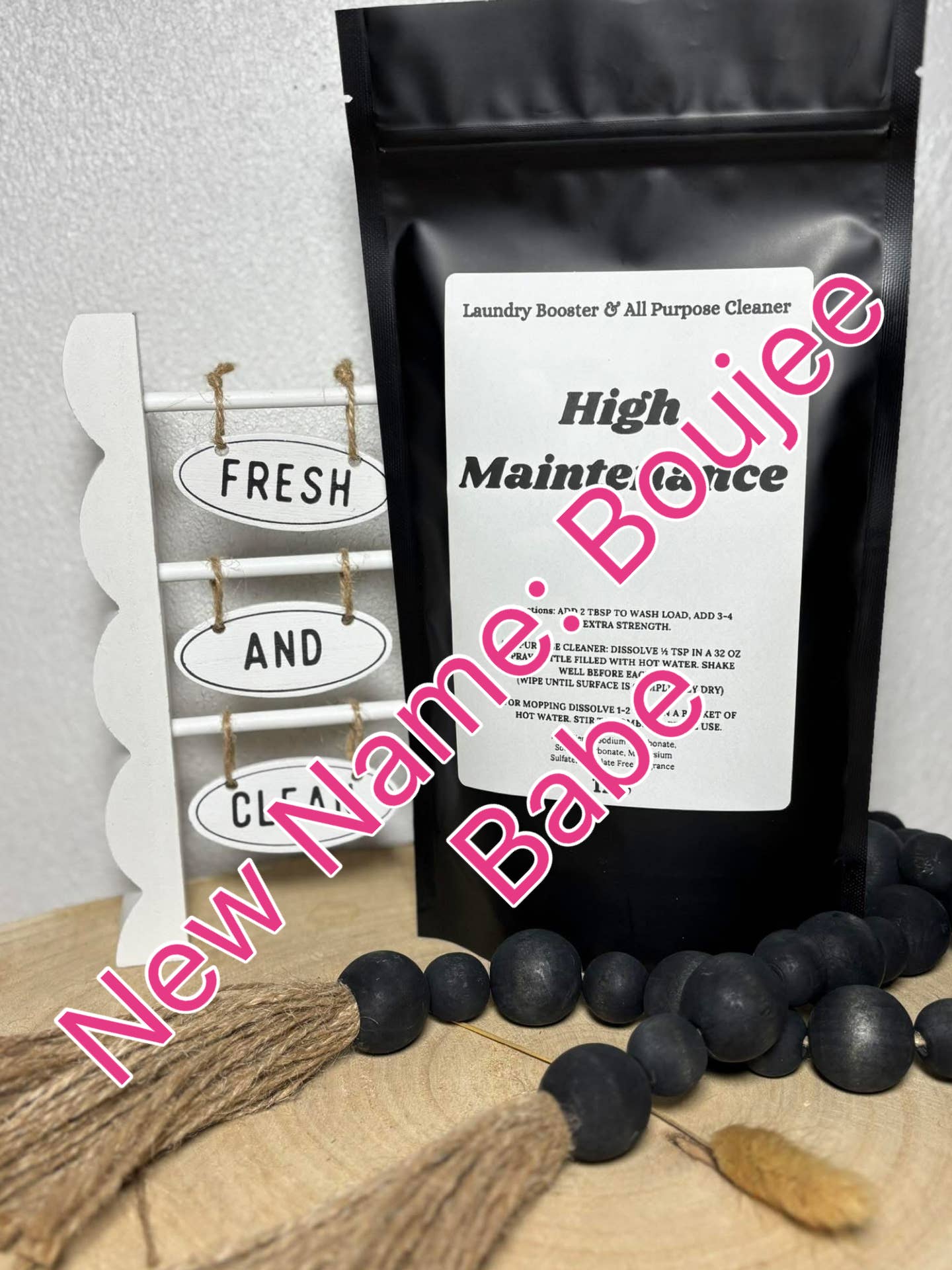 Boujee Babe Laundry Powder & All Purpose Cleaner: 2 Ibs With Glittery Scoop Pink Aug