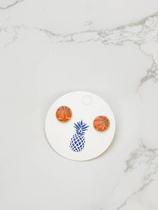 Basketball Signature Enamel Stud Earrings Prep Obsessed