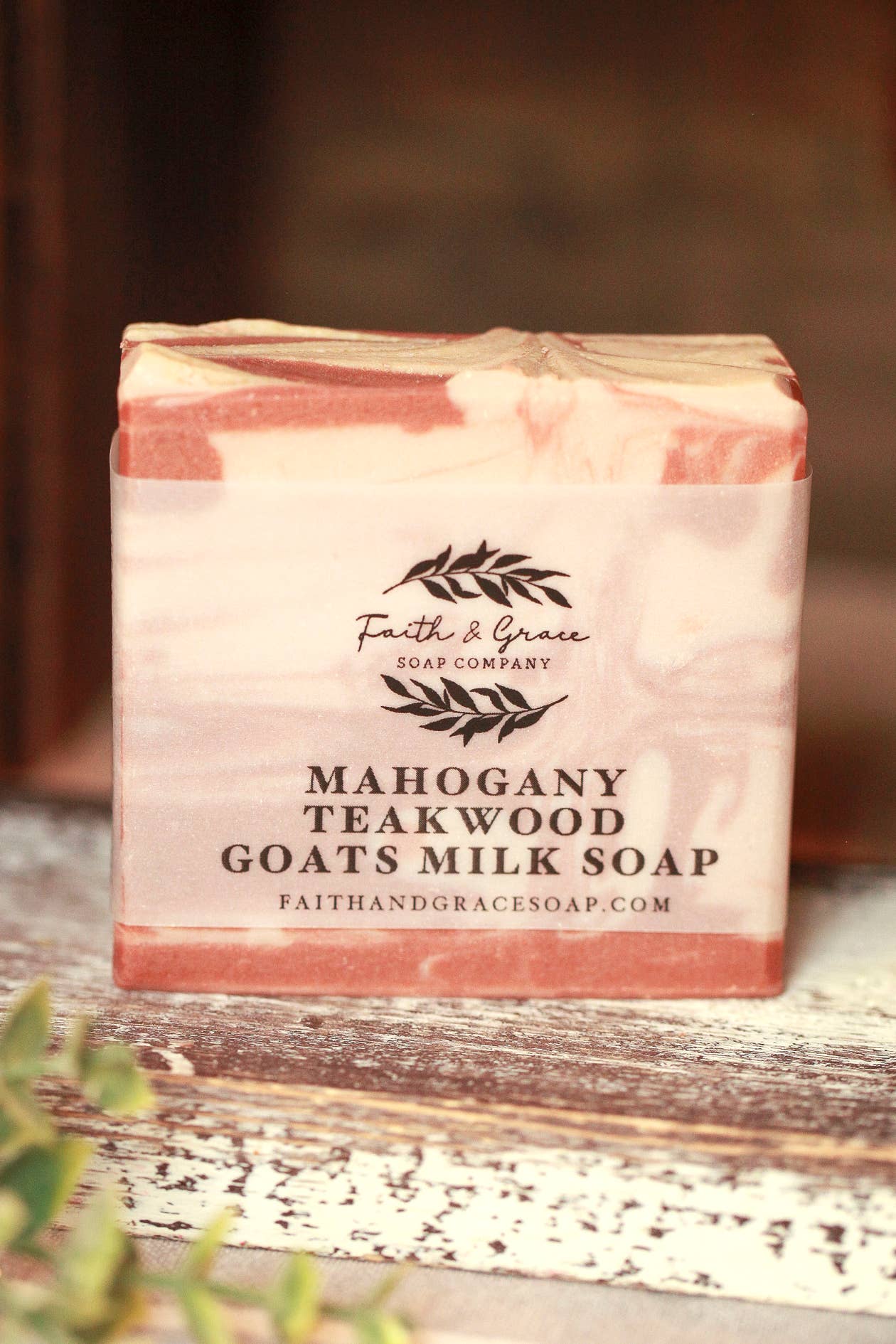 Mahogany Teakwood Goats Milk Bar Soap  - 4.5 oz. Faith Fl