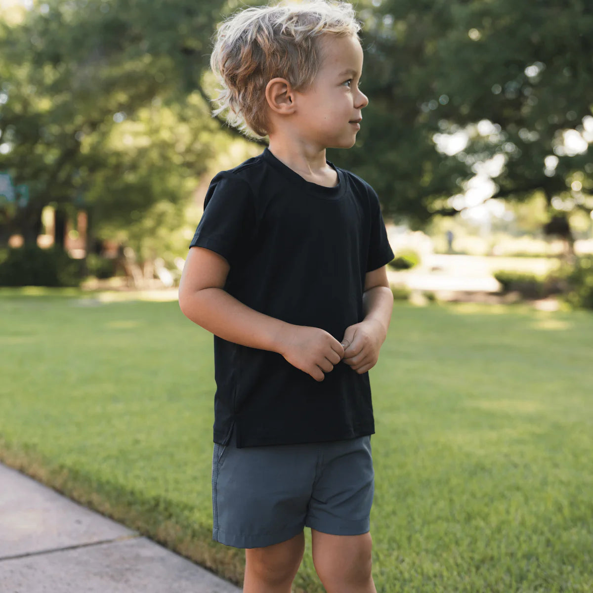 River Rock Grey Youth Everyday Shorts  with Classic Deer Camo pocket Burlebo (FL)