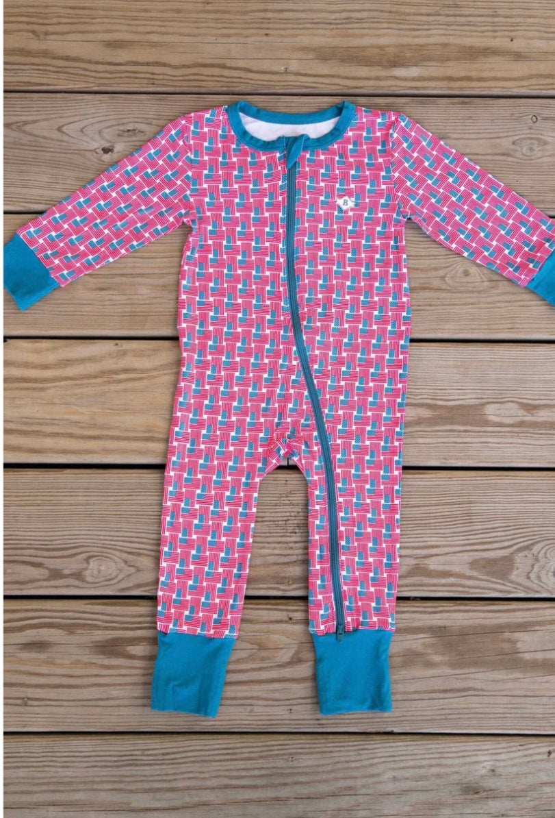 American Flag Baby Zip Up Burlebo