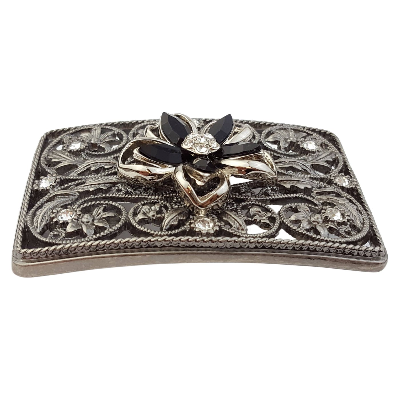 Buckle: Western Crystal flower belt buckle Axesoria